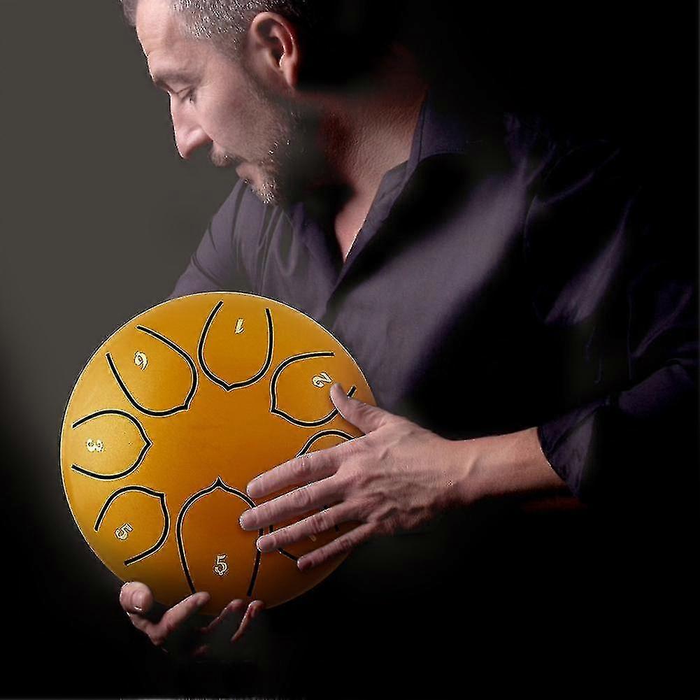 Naiwang Tongue Drum 6 Inch Steel Tongue Drum Set 8 Tune Hand Drum Pad Tank Sticks Carrying Bag Percussion Instruments Accessories