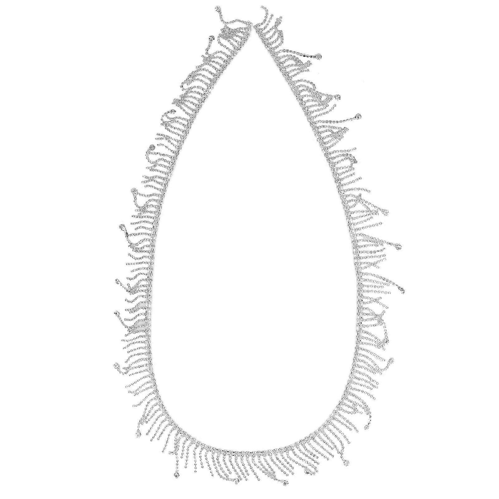 Rhinestone Fringe 1 Yard Elegant Style Highly Durable Exquisite Glossy Eco Friendly Rustproof Widely Used Rhinestone Trim