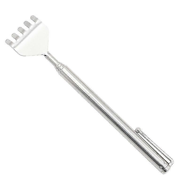 Stainless Steel Telescopic Back Scratcher Extendable Back Massager Tool (2 Pcs, Silver)