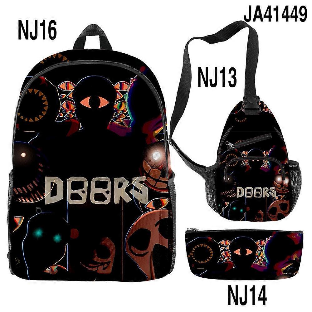 Stile aggiornato Porte Roblox Figura Fuga La Porta Zaino Zaino Matita Borsa Cartella Borsa Borsa Set Tre Pezzi Regali Per Bambini 12