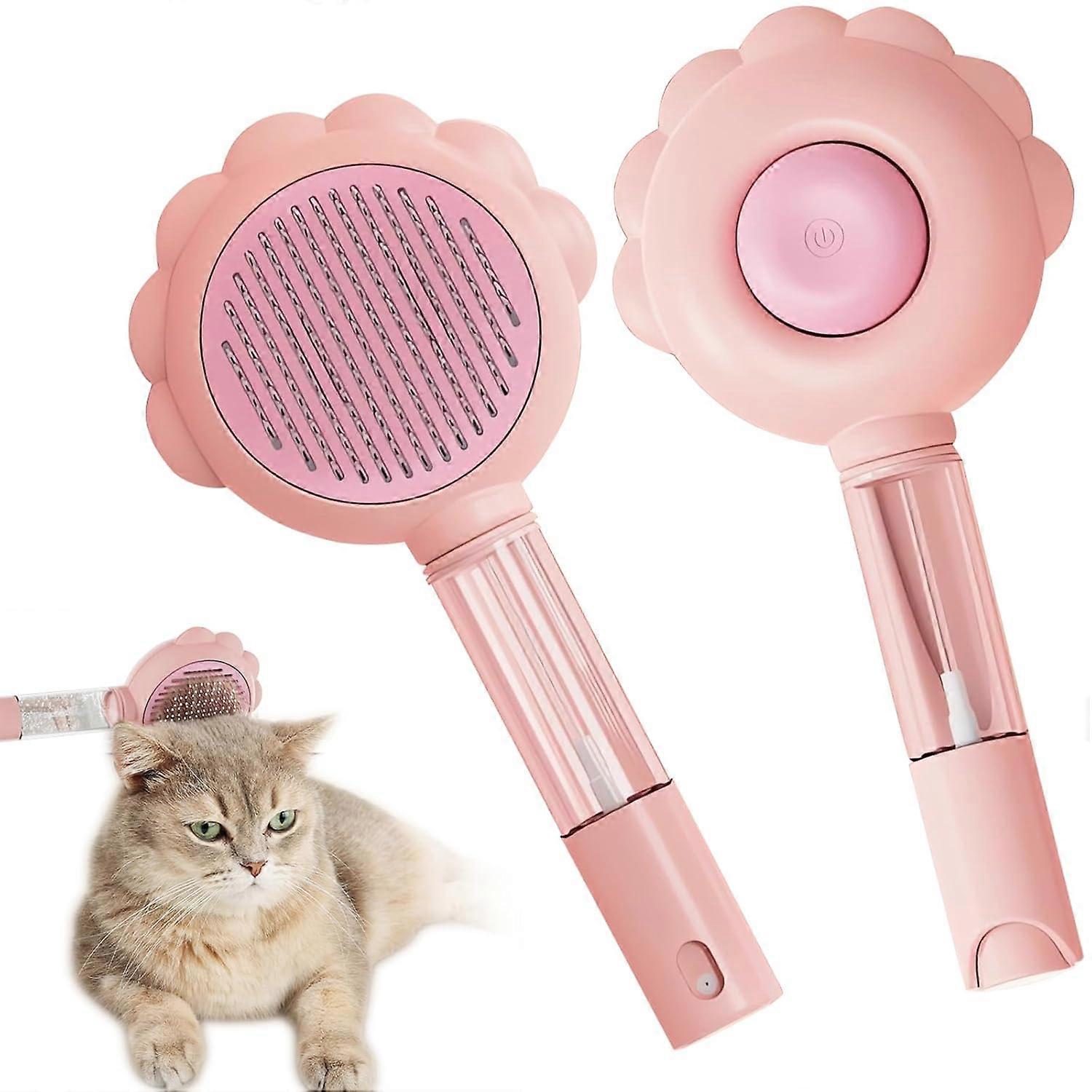 Spray Cat Brush with Release Button, Cat Brushes for Indoor Cats