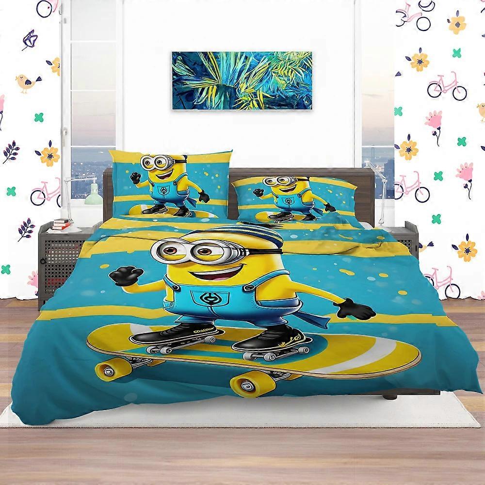 v4092 Lençóis Minions Capa de Edredão Conjunto Colcha Roupa de Cama Doona Capa Lençóis IU4092