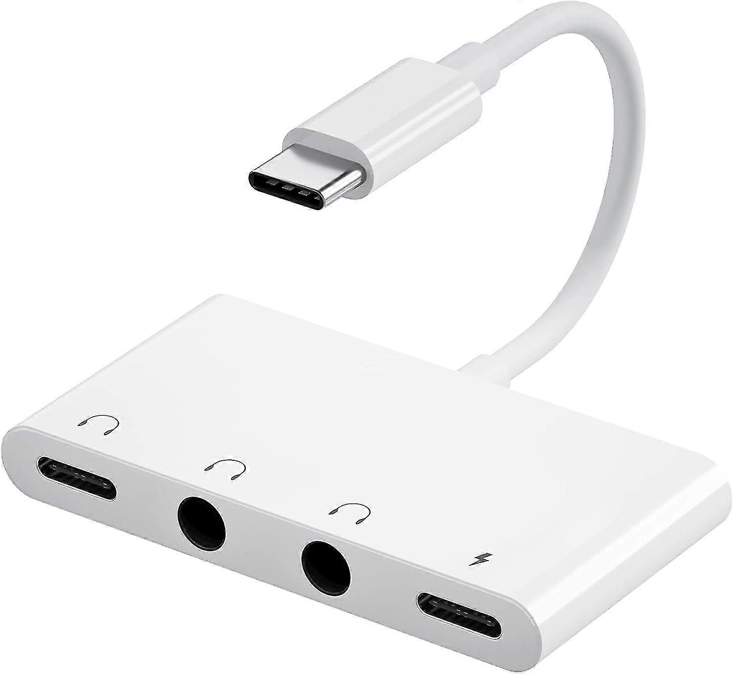 USB-C-zu-3,5-mm-Kopfhörer-Audio-Splitter mit 60-W-Schnellladung, Typ-C-zu-Dual-Kopfhörer-Adapter-Splitter