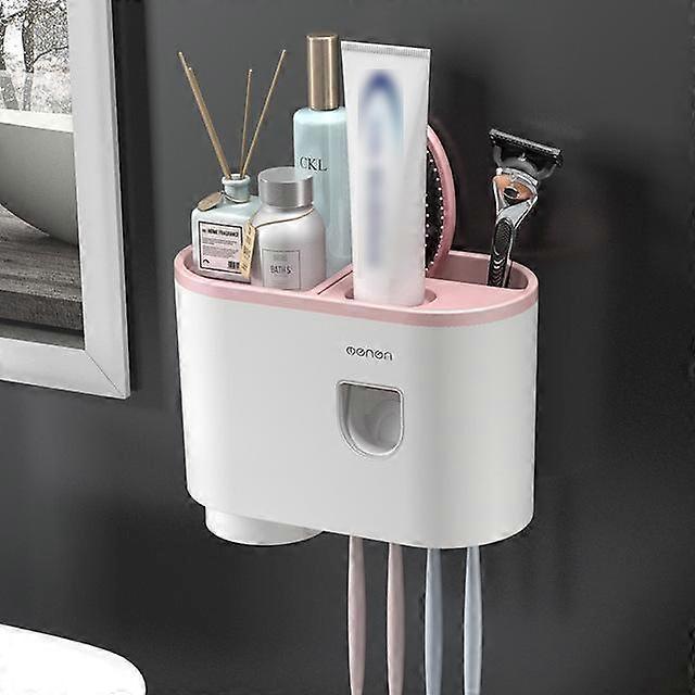 Bathroom Accessories Sets Toothbrush Holder Automatic Toothpaste Dispenser Wall Mount Toothpaste Squeezer Storage Rack Organizer