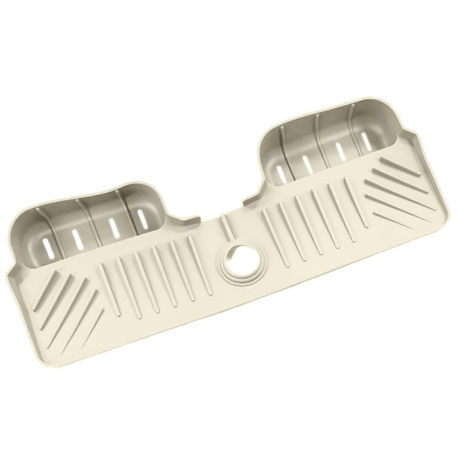 Sink Drain Mats for Kitchen, Bathroom Sink Splash Guards Mats Silicones Faucet Handle Dripping Drain Tray Soap Holder  White