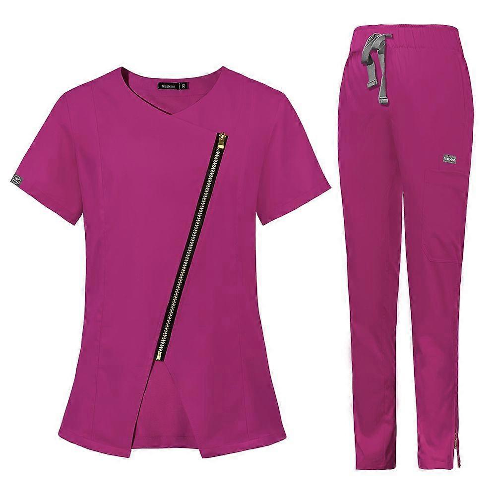 Uniform Scrub Set Breathable Workwear Top and Pant for Nursing SPA Massaging