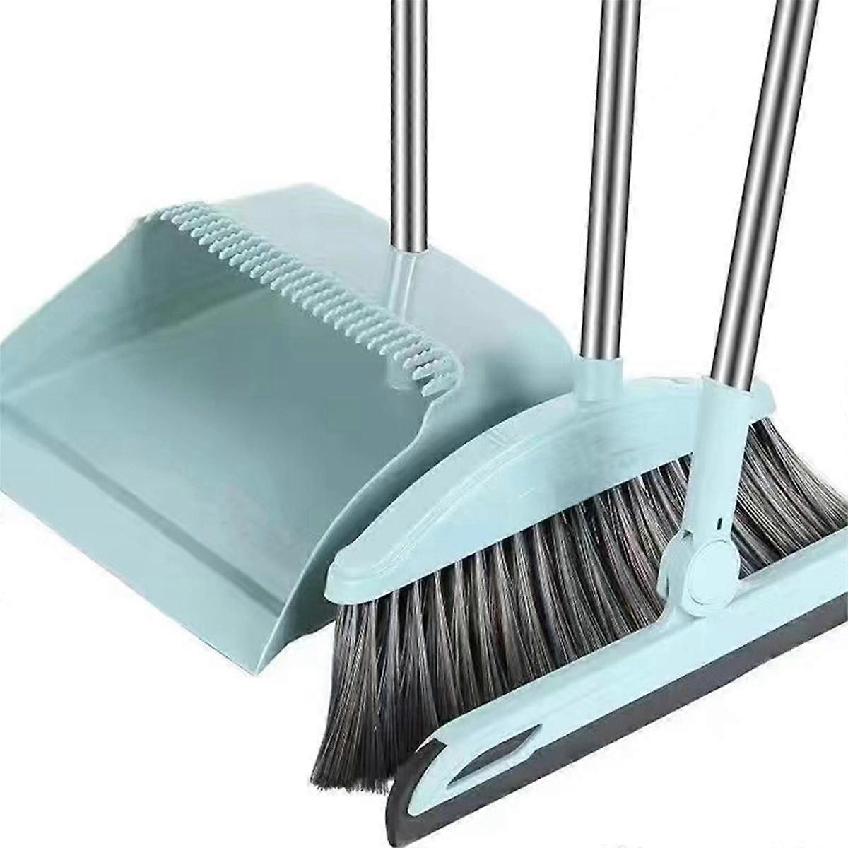 Dustpan Broom Set Floor Wiper Household Cleaning Long Handle Cleaning Set for Lobby Household Kitchen Cleaning Blue