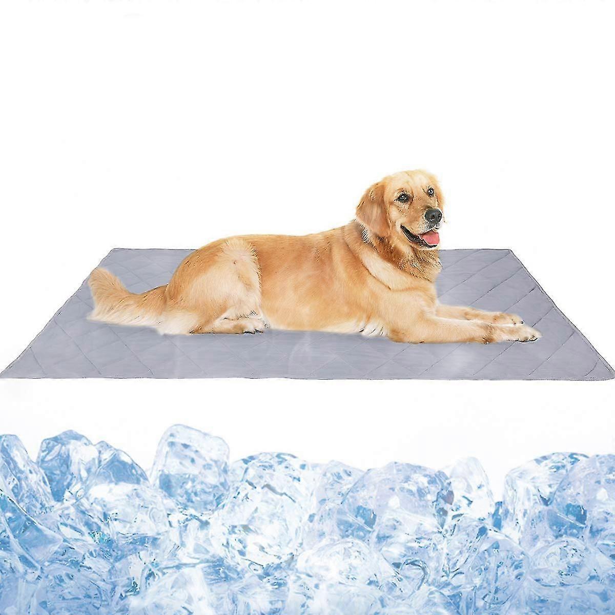 Pet Cooling Sleeping Mat,80 * 110cm Cool Touch Dog Bed (grey)