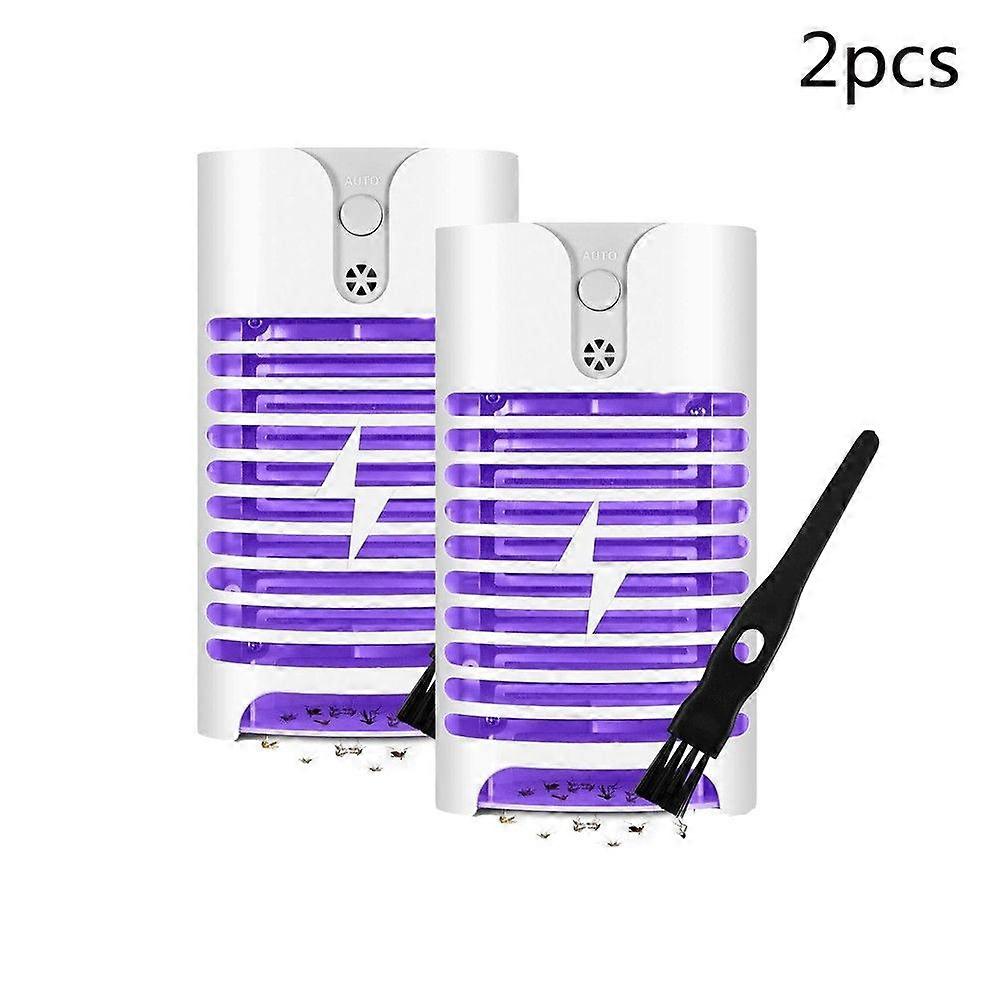2Pcs LED Mosquito Killer Lamp Multifunctional Light Controlled Mosquito Killer LED Trap Electric Shock Mosquito Killer Lamp