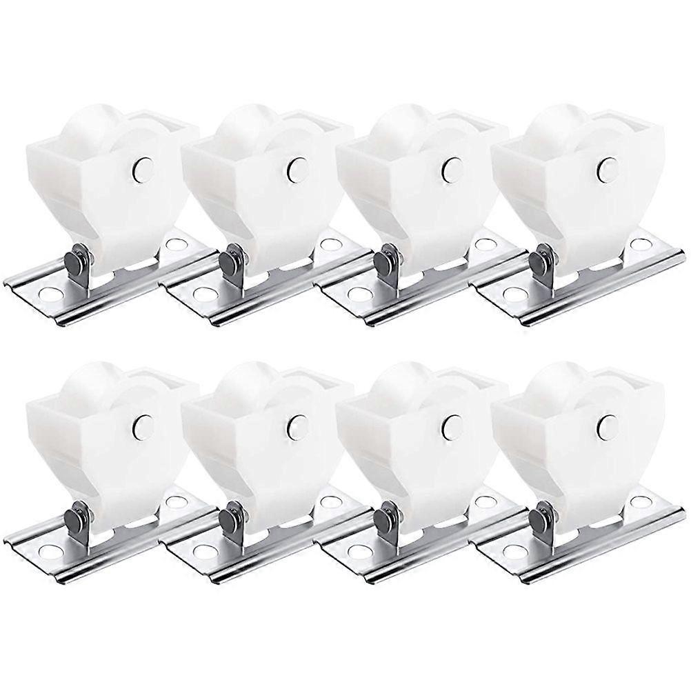 8pcs Drapery Hardware Easy to Install Curtain Pulleys Smooth Roman Shades Cord Lock