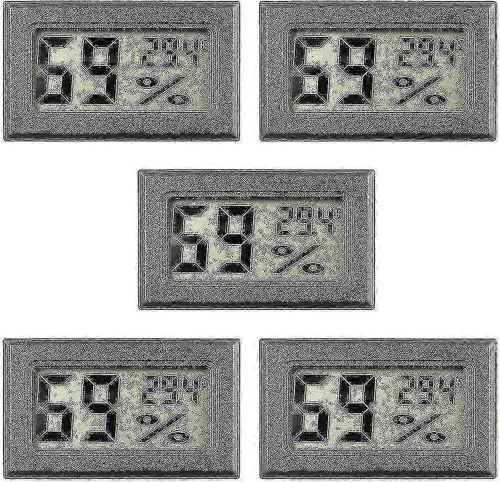 5-pakning mini-hygrometer lite digitalt termometer hygrometer LCD-skjerm innendørs