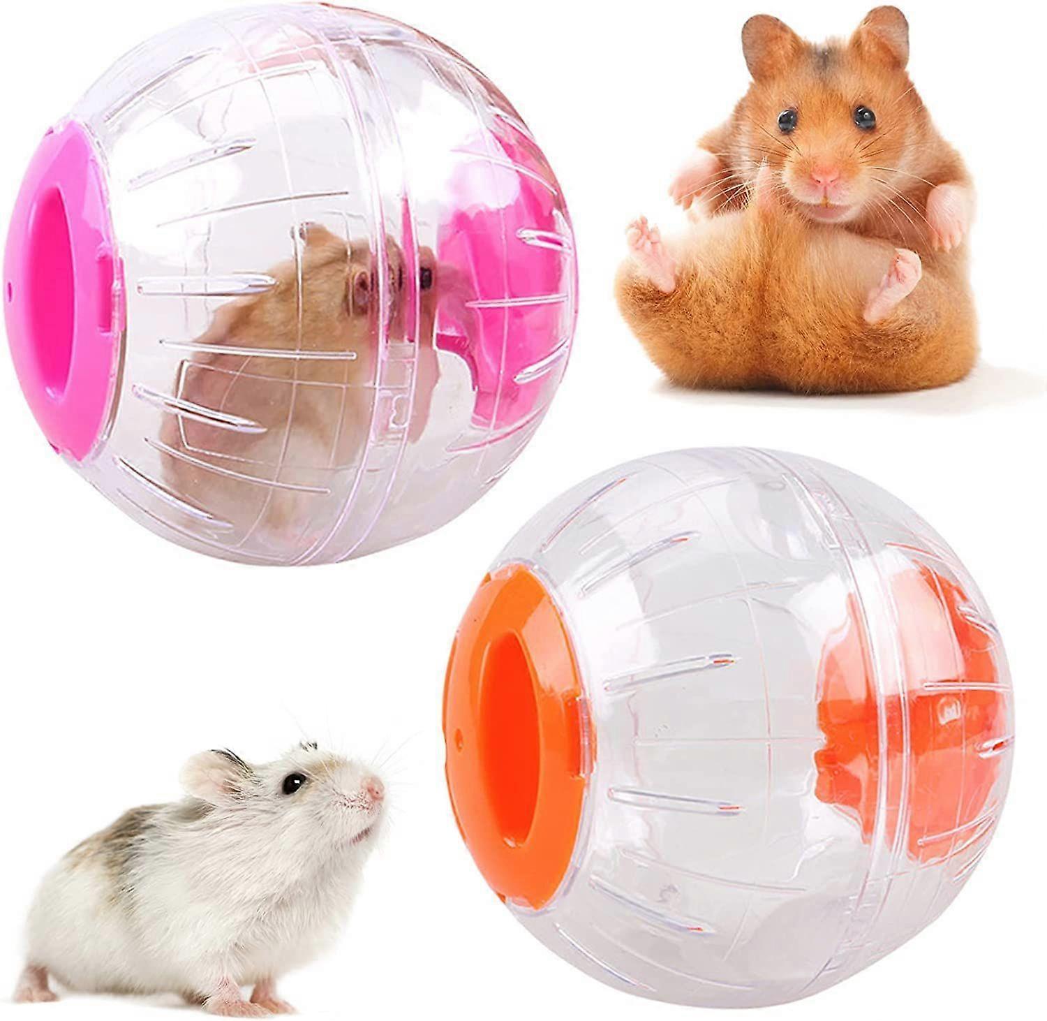 2Pcs Hamster Running Balls Small Animal Exercise Balls Transparent Hamster Balls for Relieves Boredom and Increases Activity