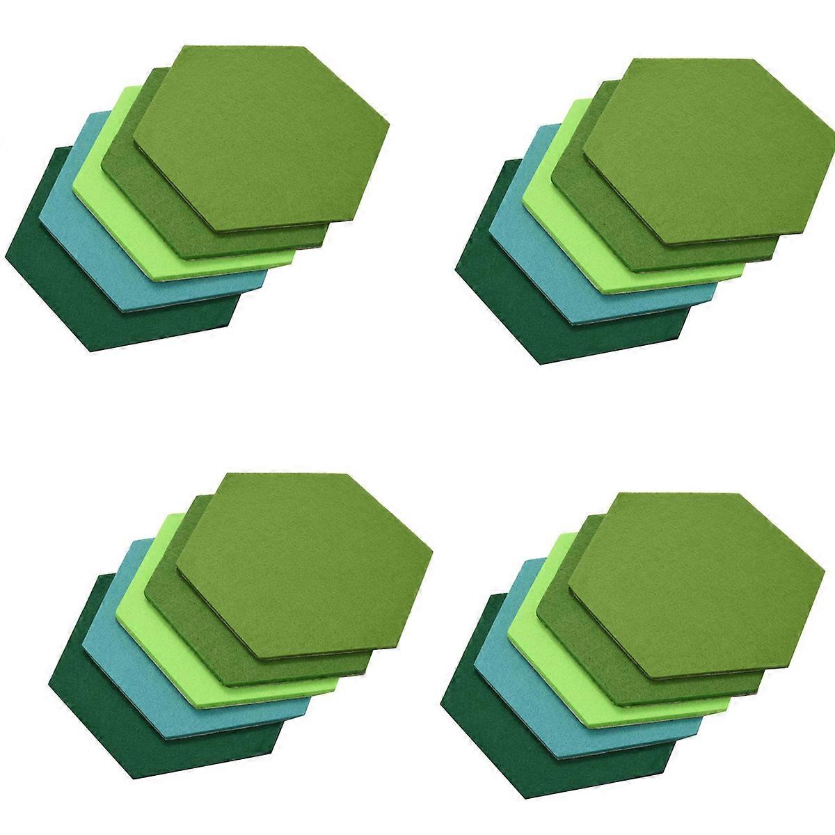 20Pcs Hexagon Felt Board Hexagonal Felt Wall Sticker Multifunction 3D Decorative Home Message Board