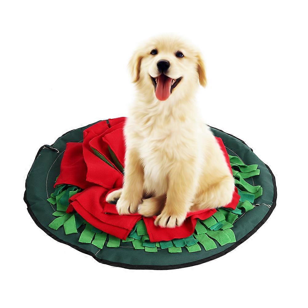 Plush Fabric Washable Round Mat Pad for Dog Sniffing Training Activity Blanket - Interactive Puzzle Toy 36 Inch