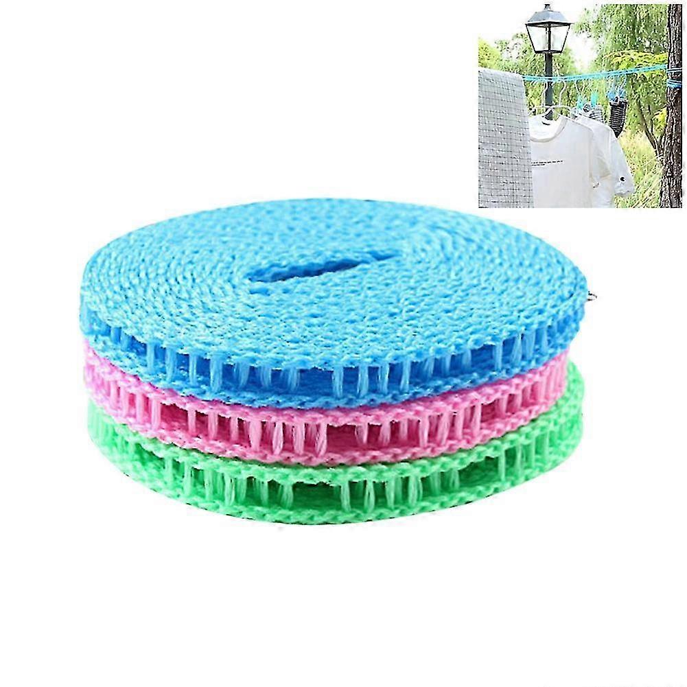 3 Pcs Portable Travel Clothesline Adjustable Clothes Drying Line Windproof Non Slip Clothesline for Camping Traveling