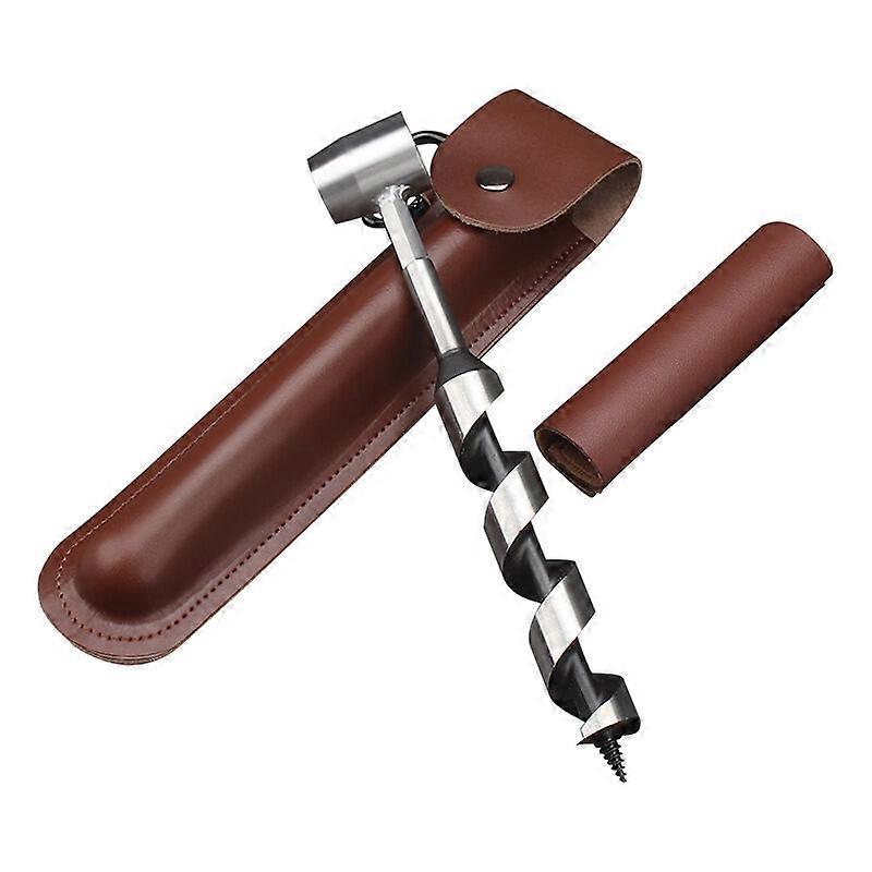 Outdoor Bush Craft Wood Auger, Adventure-Ready Portability, Simple To Use Bushcraft Survival Tool For Crafting, Protective Wrap Keeps High Quality