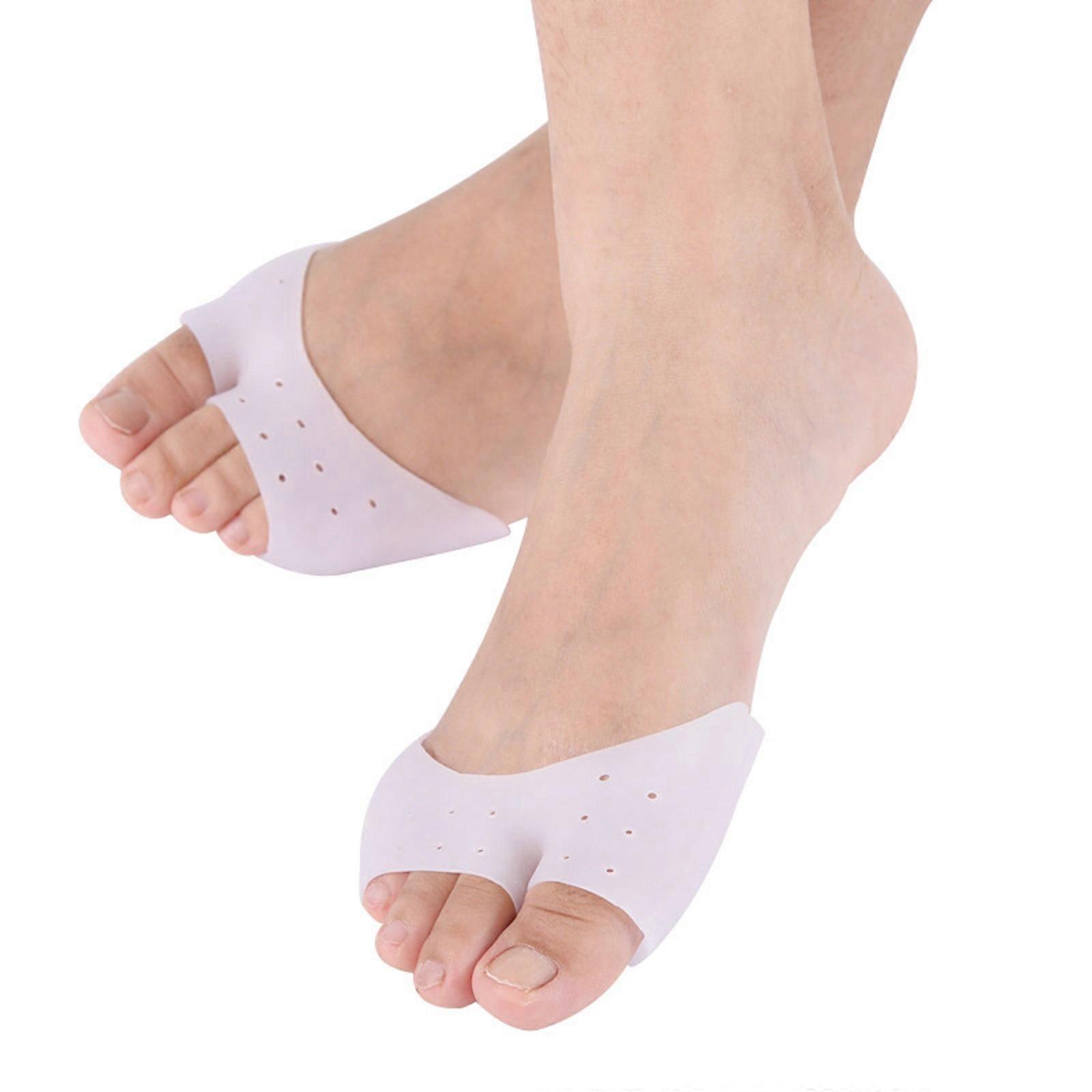 2Pcs Ballet Silicone Toe Pads,Ballet Pointe Chaussures De Danse Coussinets Embout Doux Caps Ballet Toe Protector avec Trou Respirant Ouverture Blanche