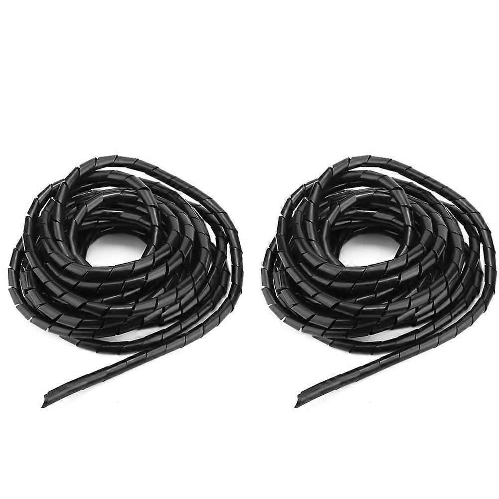 Lot de 2 manchons de protection de câble spiralés en polypropylène, noir, 12 mm
