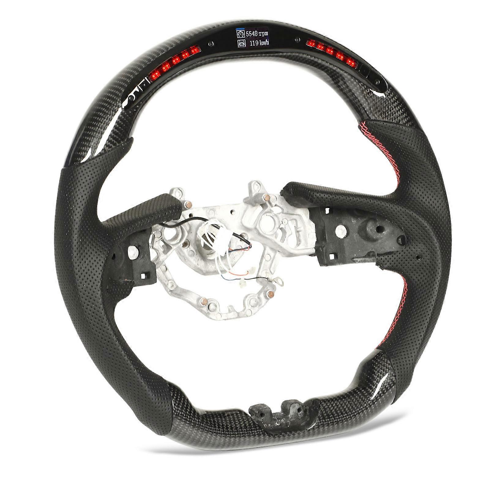 Carbon Fiber LED Display Shift Lights Steering Wheel Perforated Leather for GT‑R R35 2017‑2023 