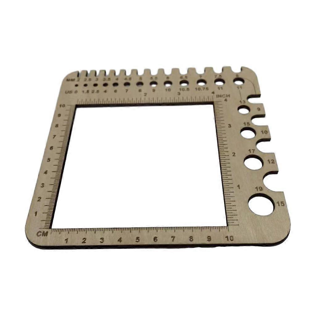 Knitting Needle Gauge Square Knitting Tool for Yarns Measuring Tool