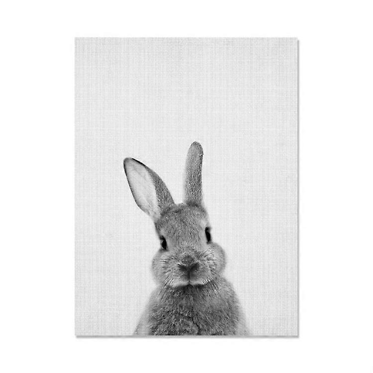 Rabbit Before and After the Computer Printing Decorative Painting Frameless Core, Size:21x30cm(Grey Rabbit Front)
