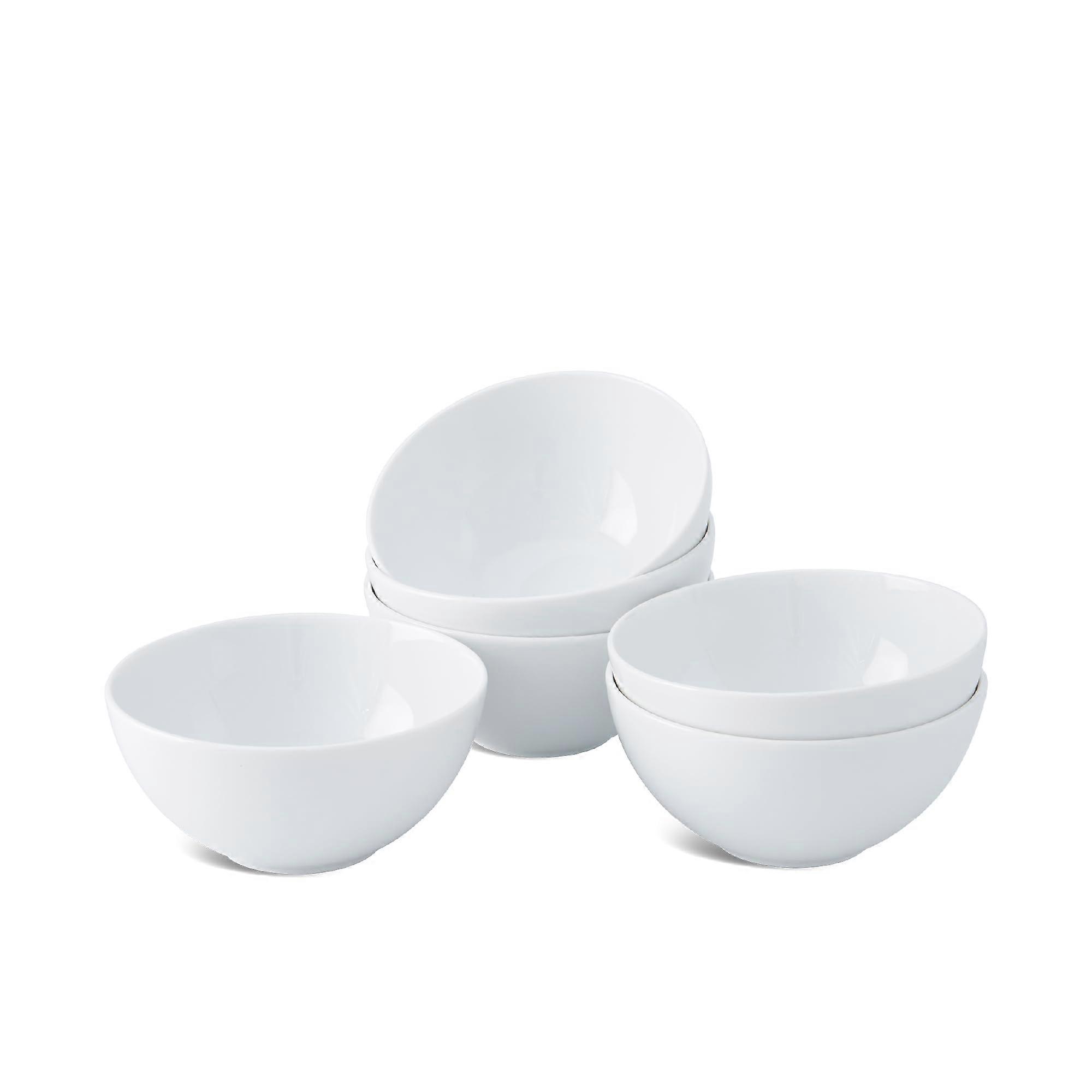 6 White Porcelain Dessert Bowls for Soup and Cereal 19 oz
