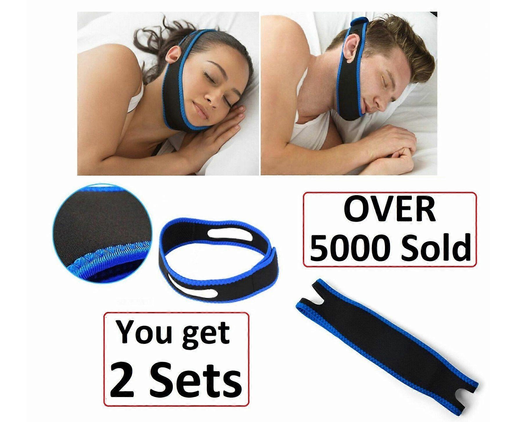 2 Pack Anti Snore Jaw Strap - Comfortable Chin Support for Better Sleep & Snoring Solution