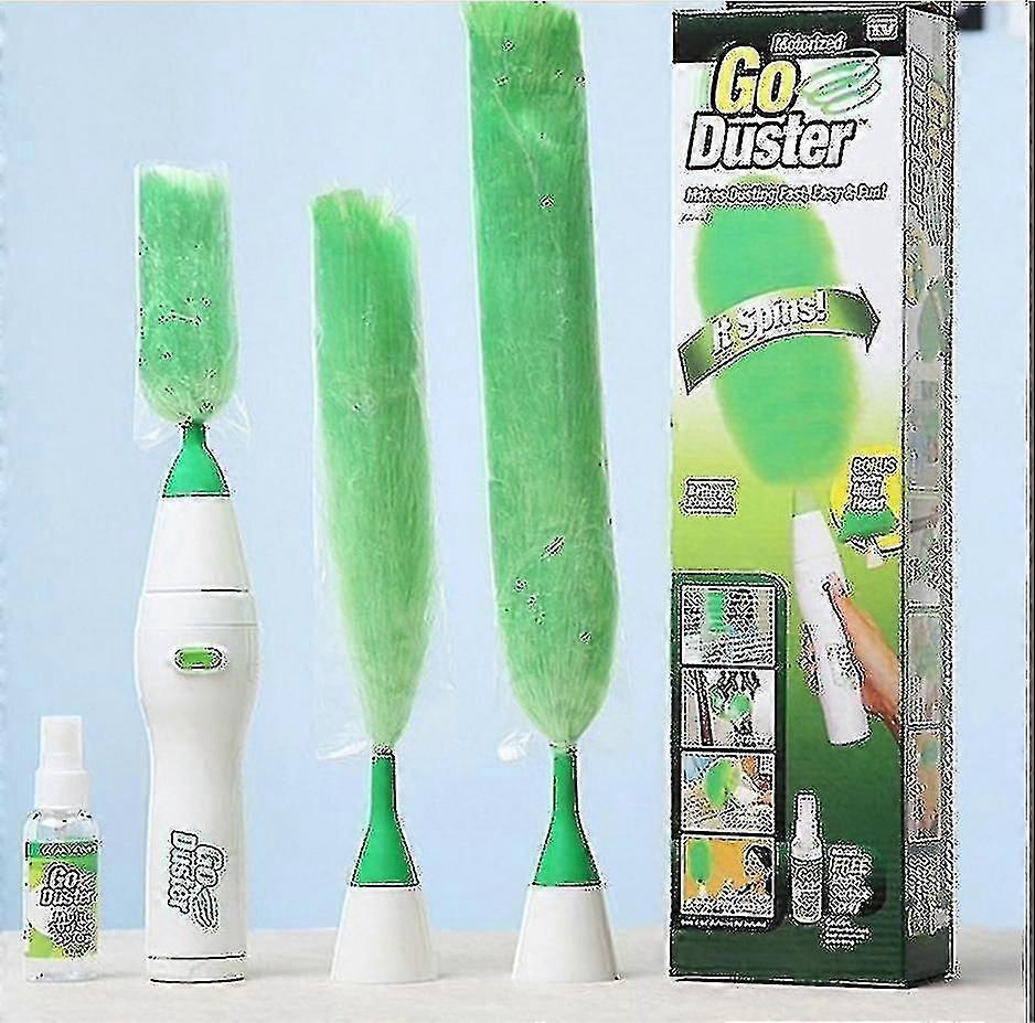 2024 Electric Go Duster Dust Multi Function Motorized Spins Cleaning Tool Feather New