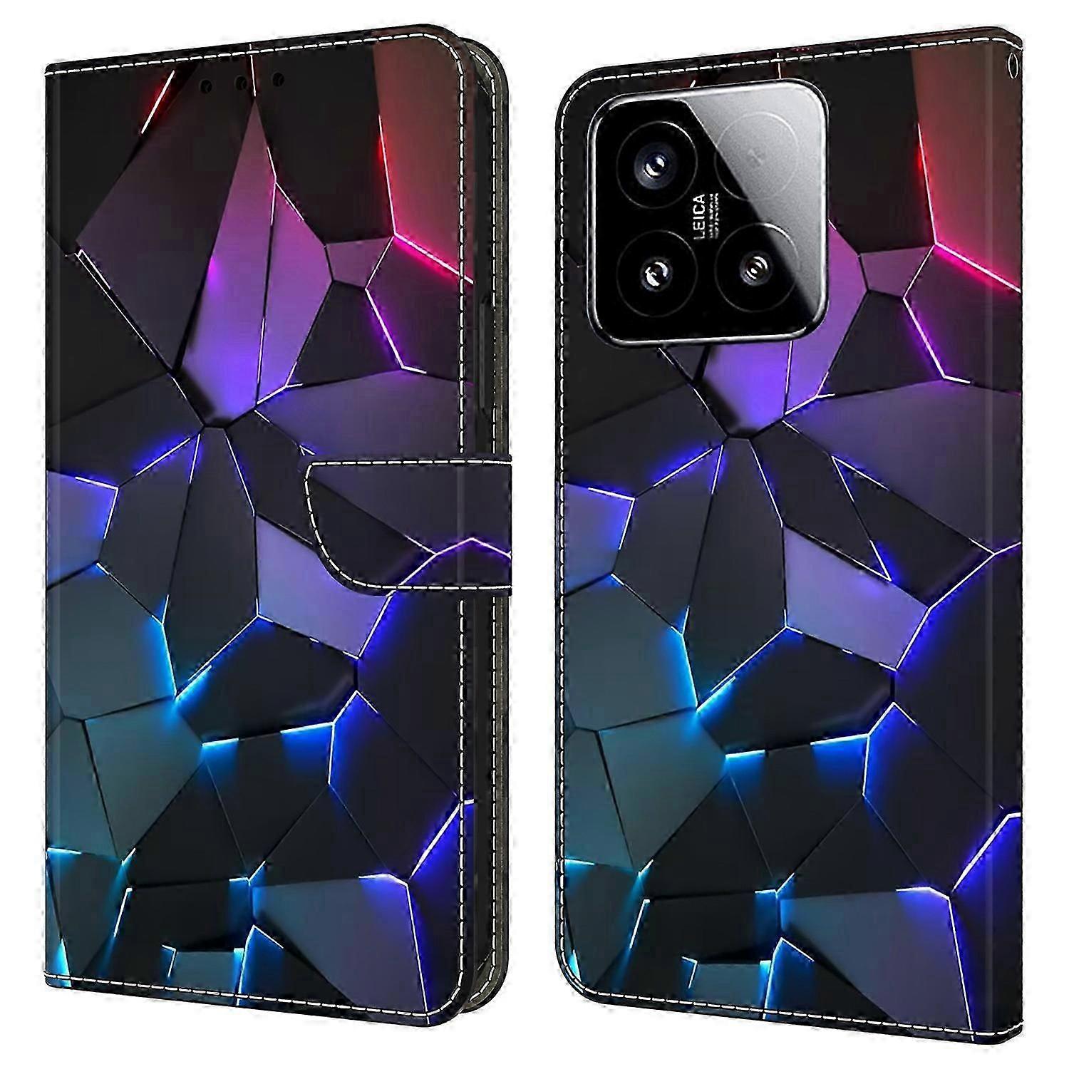 For Xiaomi 15 Case With Card Slot Pattern Printed Tpu+pu Leather Flip Phone Cover - Colorful Owl