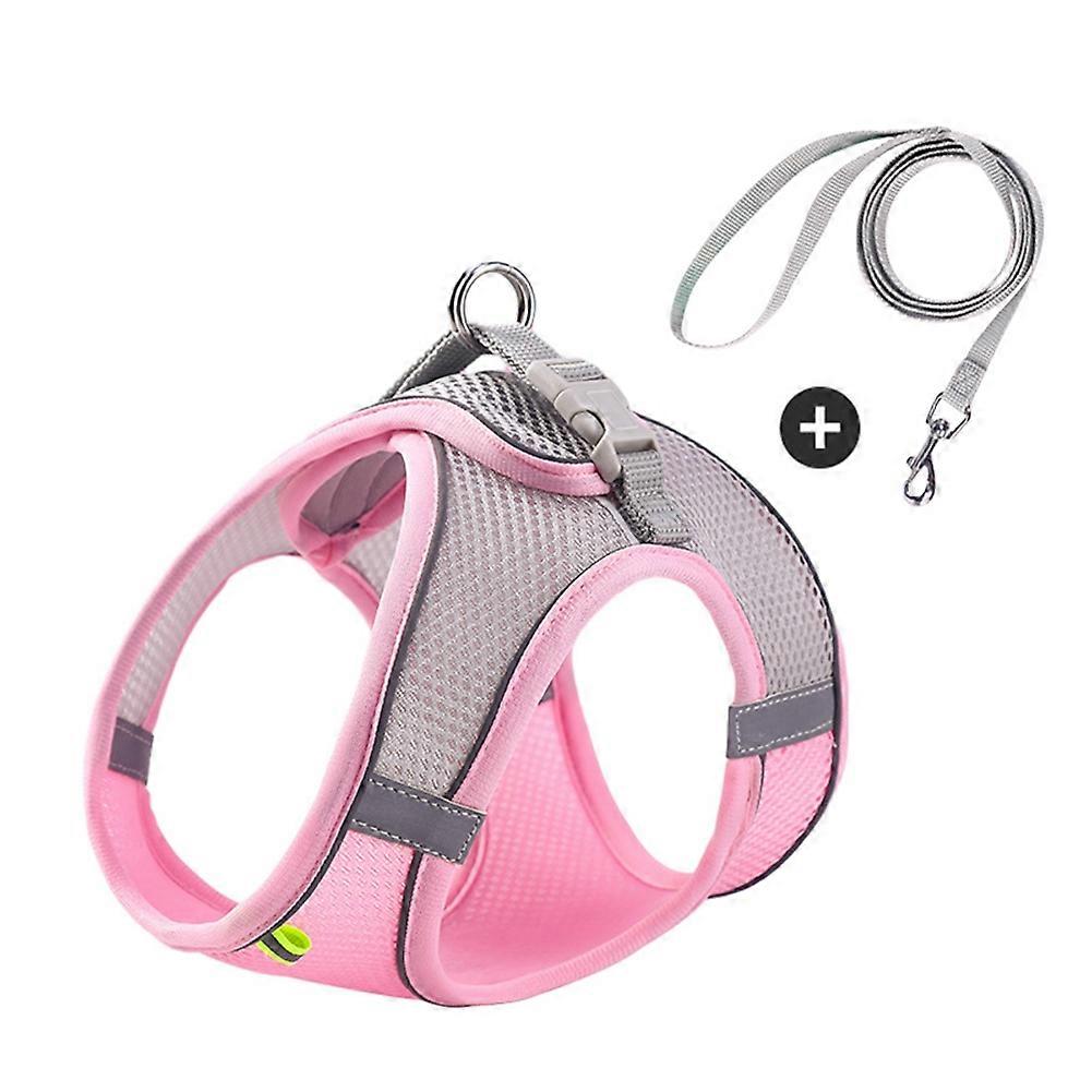 Reflective Dog Harness and Leash Set, Escape Proof Vest Harness with Soft Mesh for Cat Puppy Small Pets with Easy Control Handle