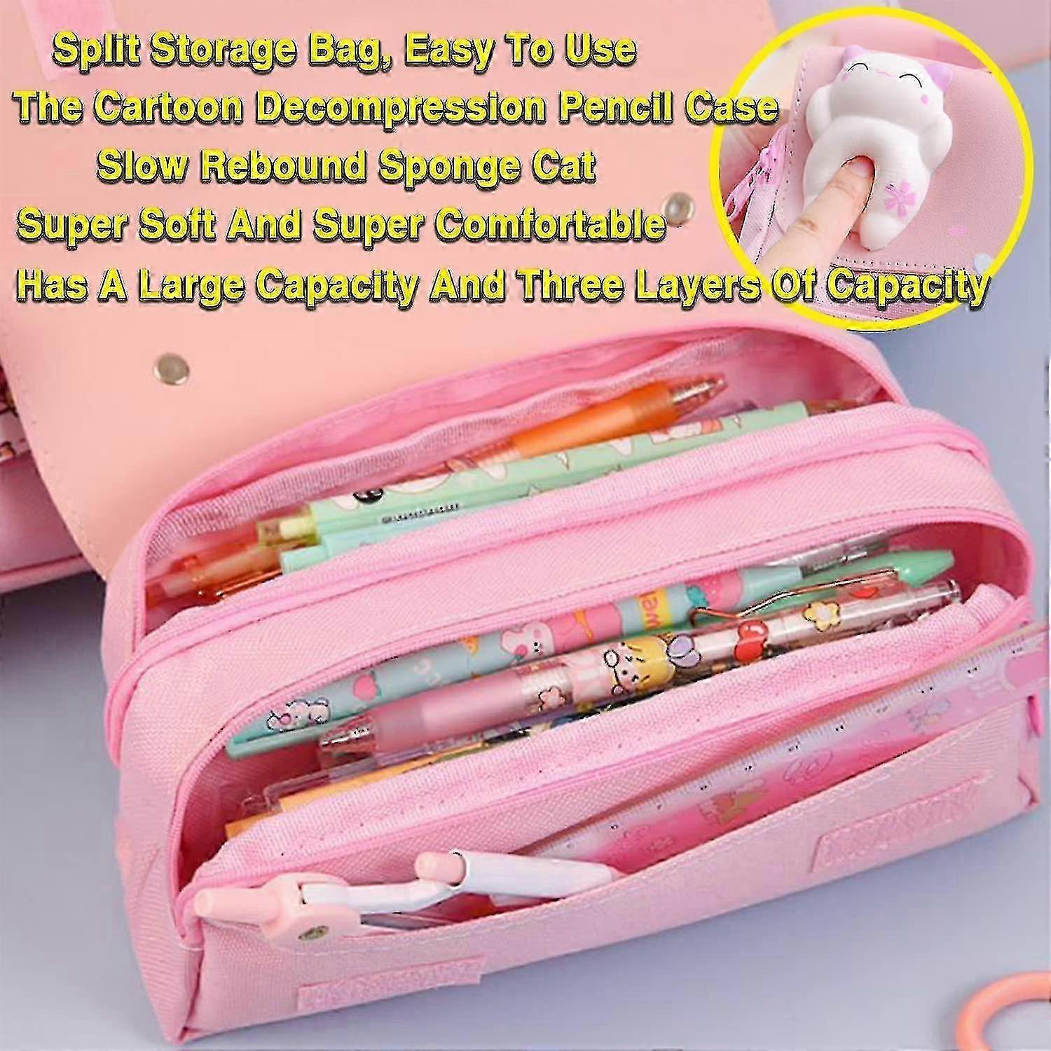 Portapenne Capibara Con Astuccio, Spille, Adesivi E Peluche: Set Completo Per Ragazze E Ragazzi, Grande Capacità - 3