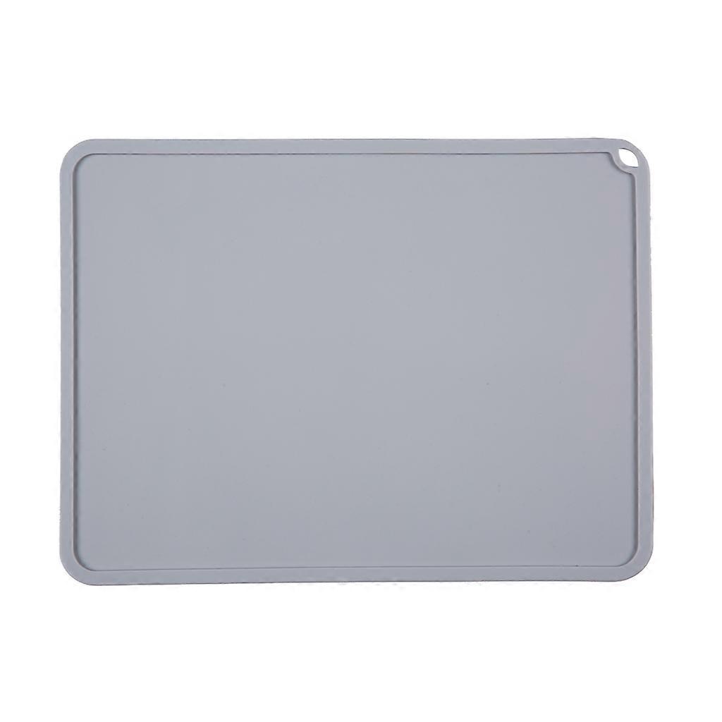 Baby Placemat Silicone Food Table Mats Non-Slip Toddler Place Mats Rectangle Shape Baby Food Tray Safe for Tableware Gray