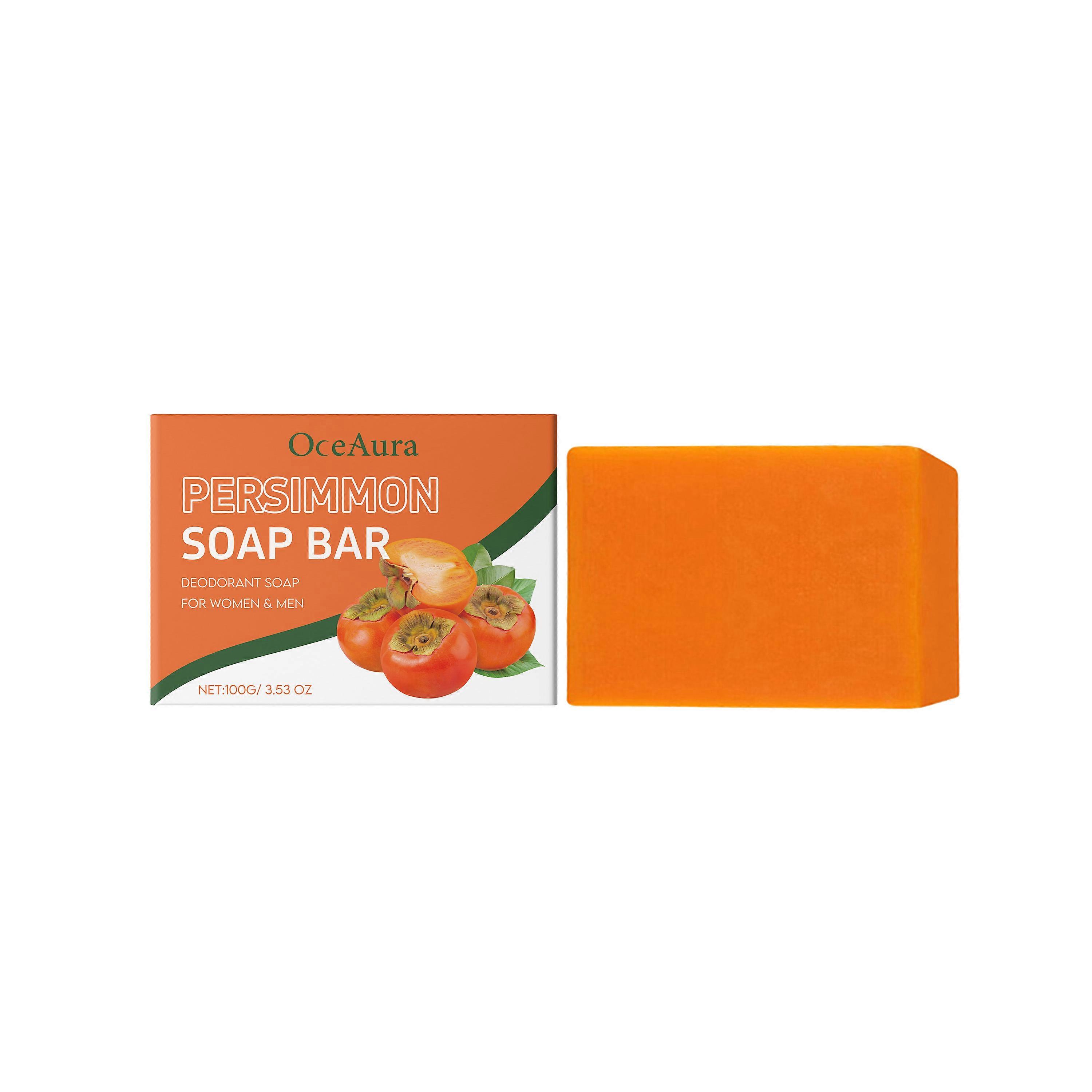 OceAura Persimmon Bath Soap Gentle Exfoliating Smooth Moisturizing Moisturizing Refreshing Body Cleansing Soap