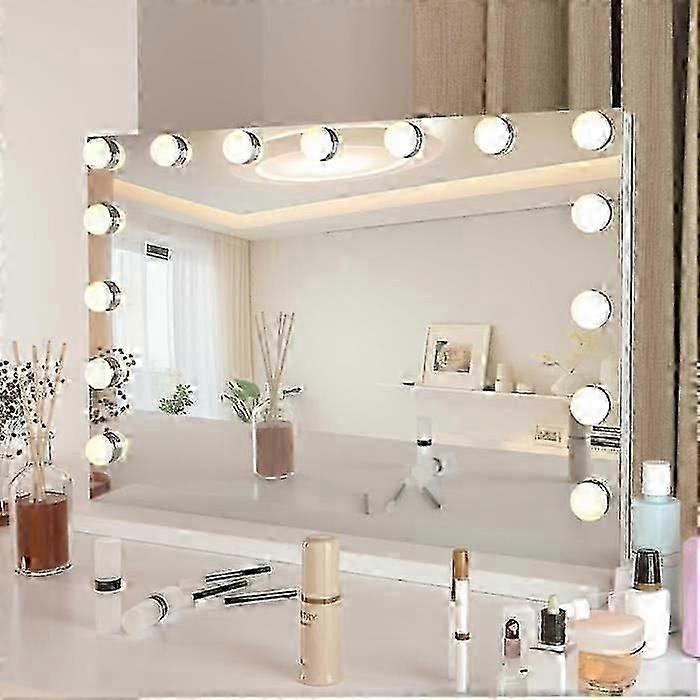 58x45cm 好莱坞化妆镜灯,带 15 个 LED 灯 3 种模式可调,USB 充电和(仅限灯泡)