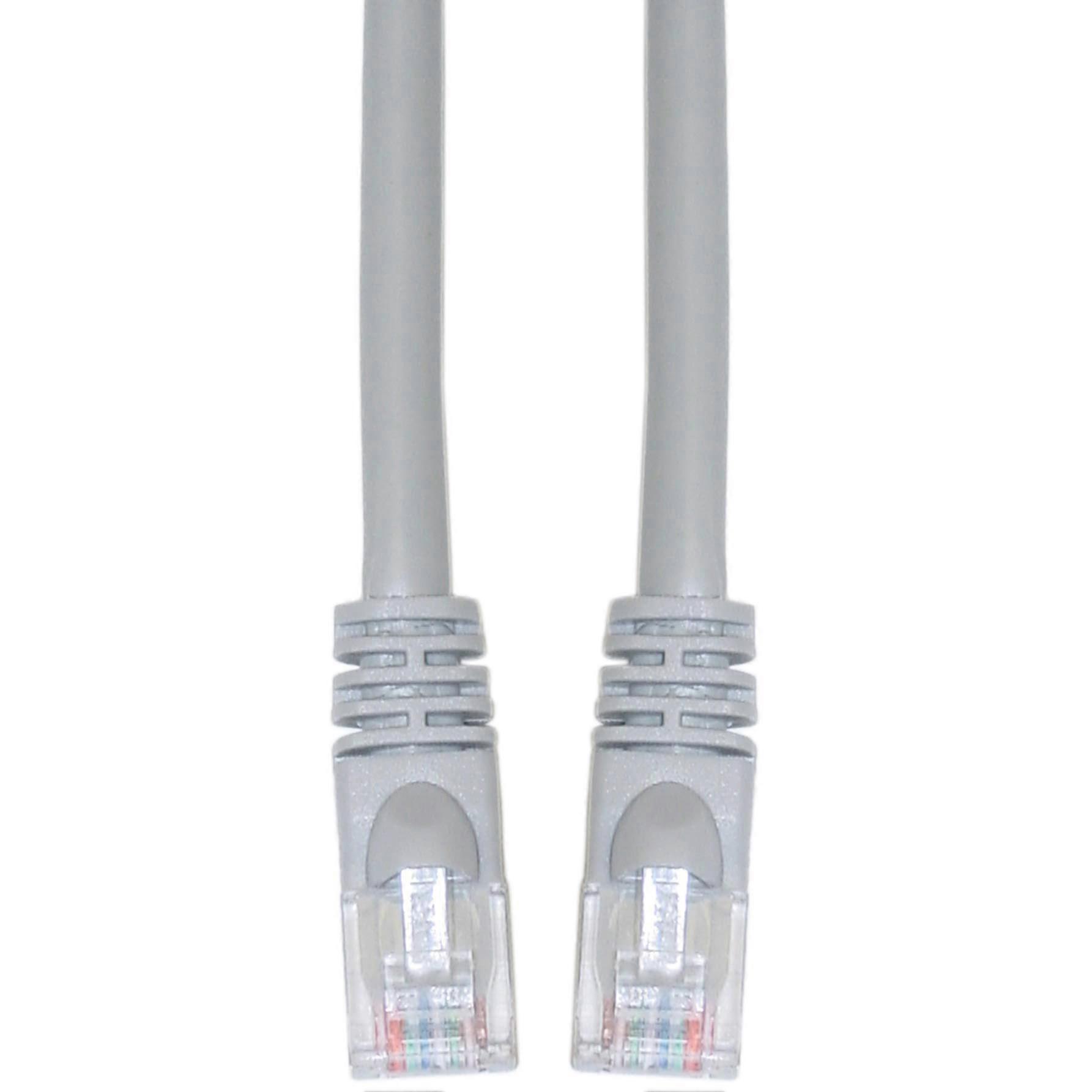 Cat5e Ethernet Crossover Cable 100 Feet, 24AWG Snagless Boot, RJ45 Gold Plated Connector, Gray