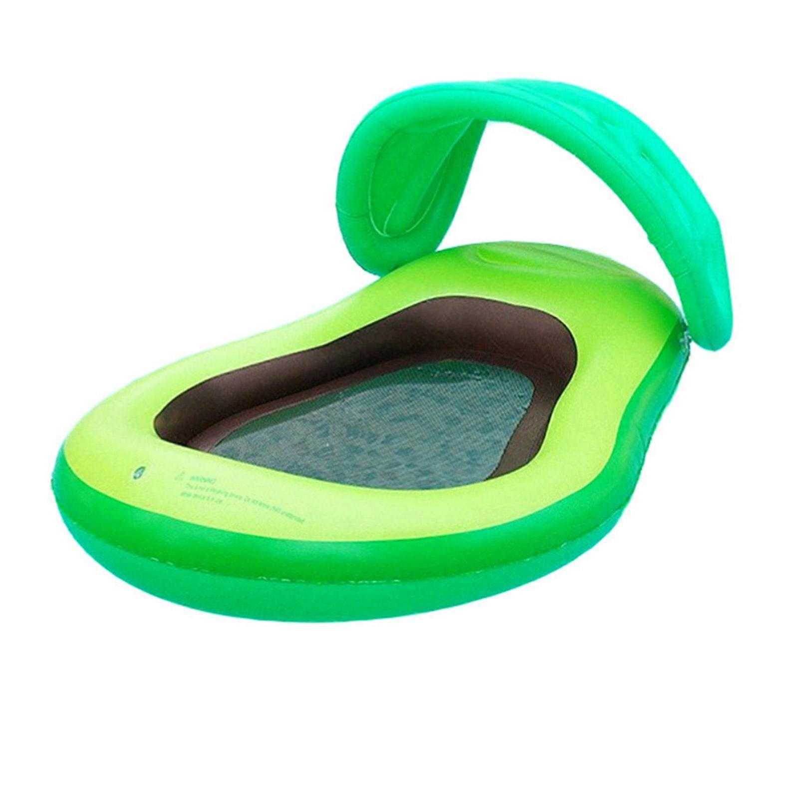 Inflatable Pool PVC Avocado Modeling with Sunshade Net Pool Blow Up Lounger for Water Entertainment
