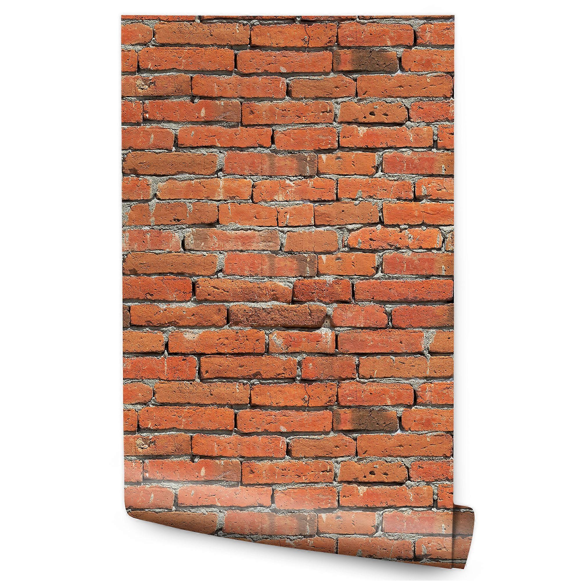 Papel de parede Antiqued Red Bricks Wall 3D