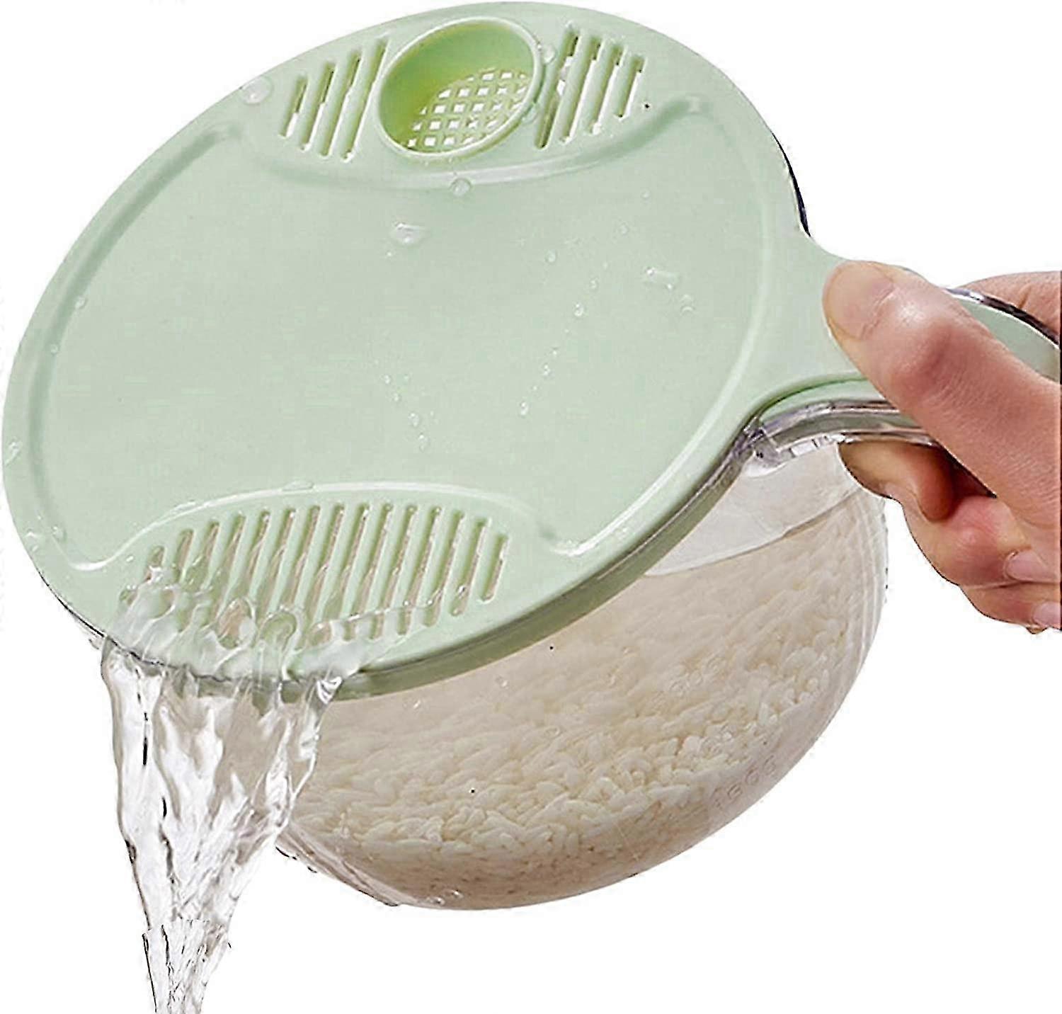 Multifunctional Rice Colander with Drain Divider Effortless Vegetable Organizer for Kitchen Sink Strainer Filter