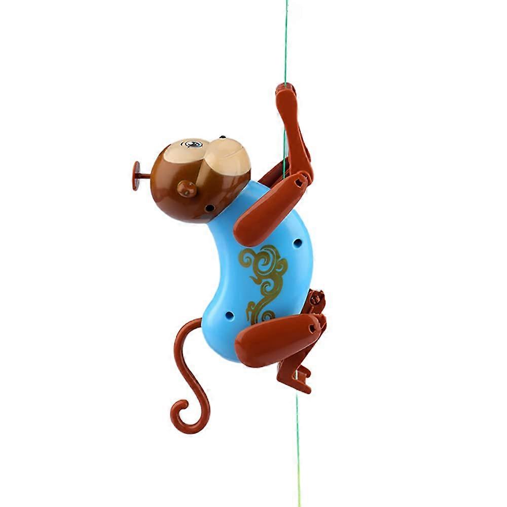RopeClimbing Monkey Toy Interactive Pull and Climb with Monkey Funny Sound Effect for Kids (Blue)