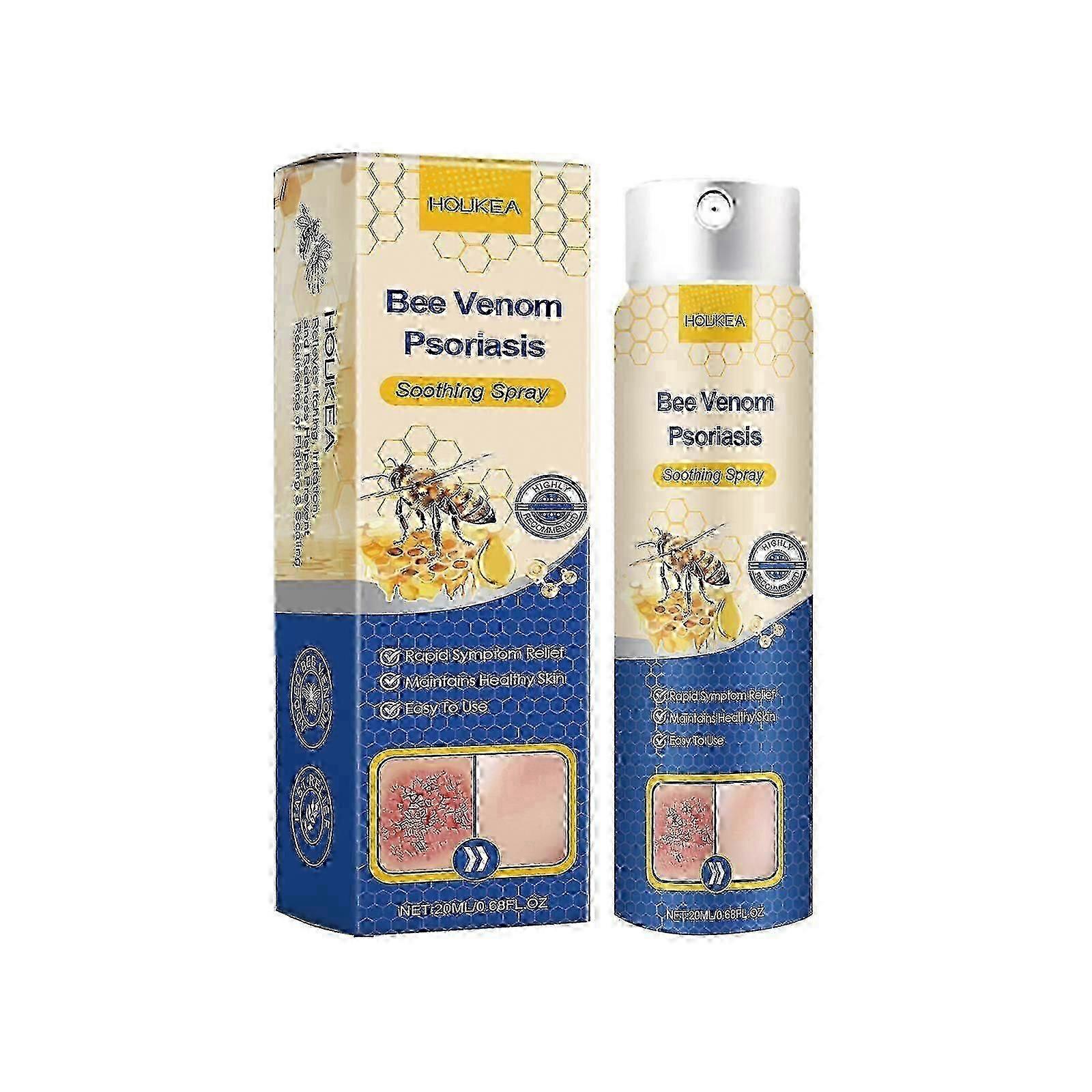 Bee Venom Psoriasis Soothing Spray, Relieves Itching & Peeling, Tightens Skin, Prevents Recurrence - Ideal for Psoriasis, Itchy Skin & Anti-Aging