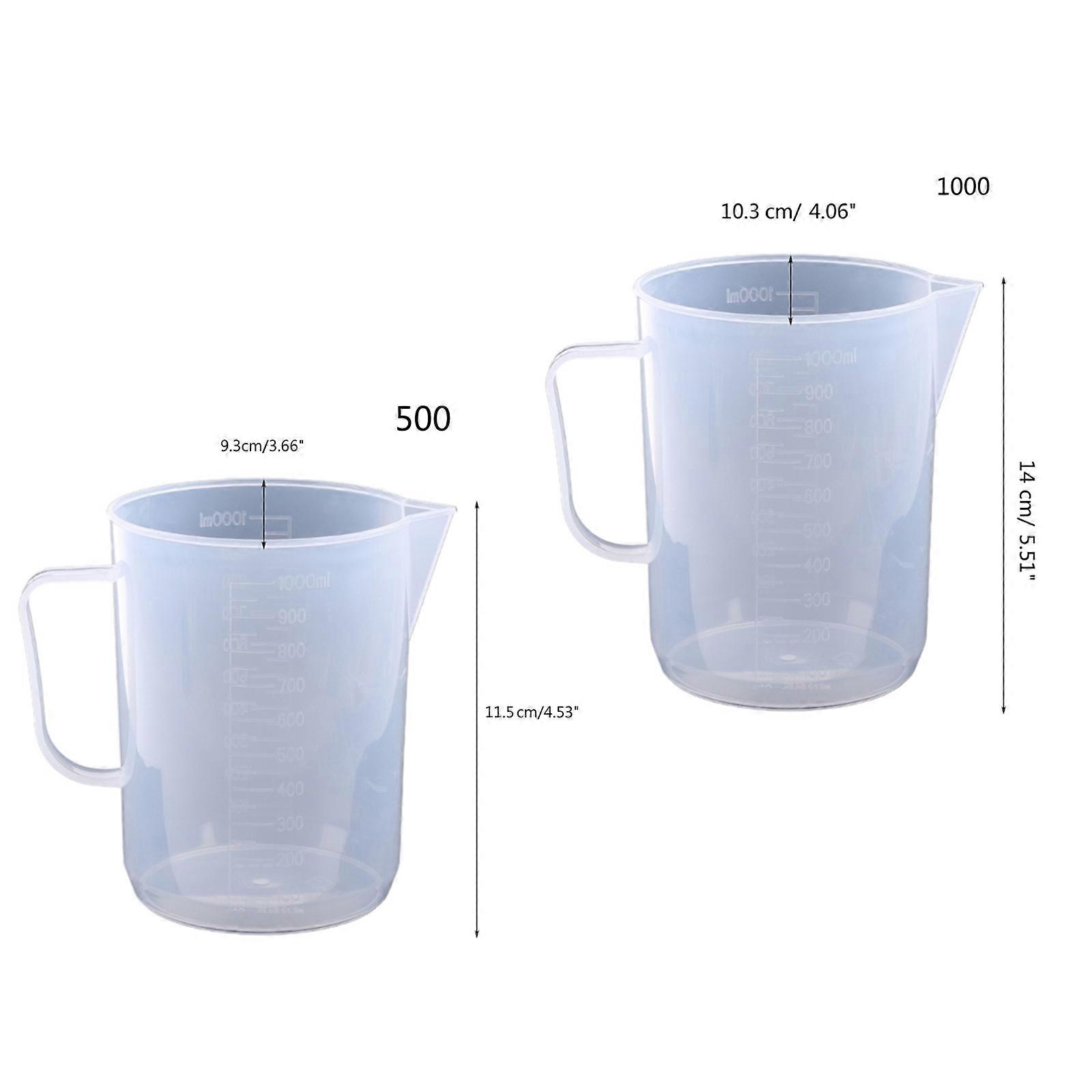 Measuring Pitcher Plastic Measuring Cup Jugs Multipurpose with Handle&Pour Spout Clear Graduated Liquid Measuring Cup