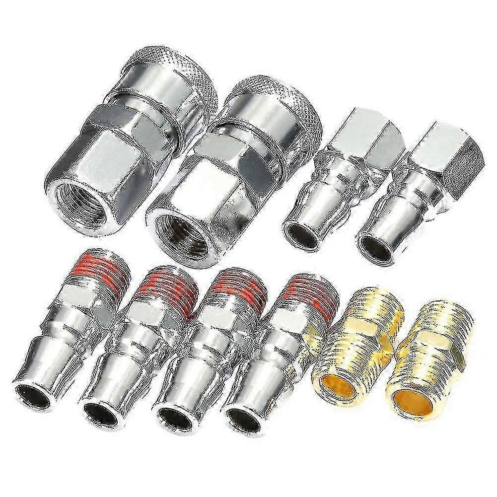 10pcs 1/4inch slang Quick Release Air Compressor Connector Koppeling Fittingen Set