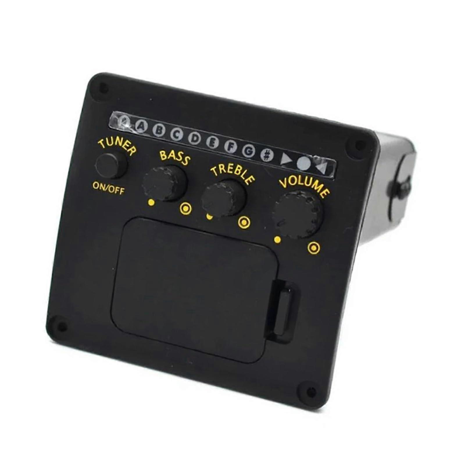 Acoustic Guitar Pickups Two-Preamp Piezoelectric Pickup With Built-In Tuner And Two-Band EQ