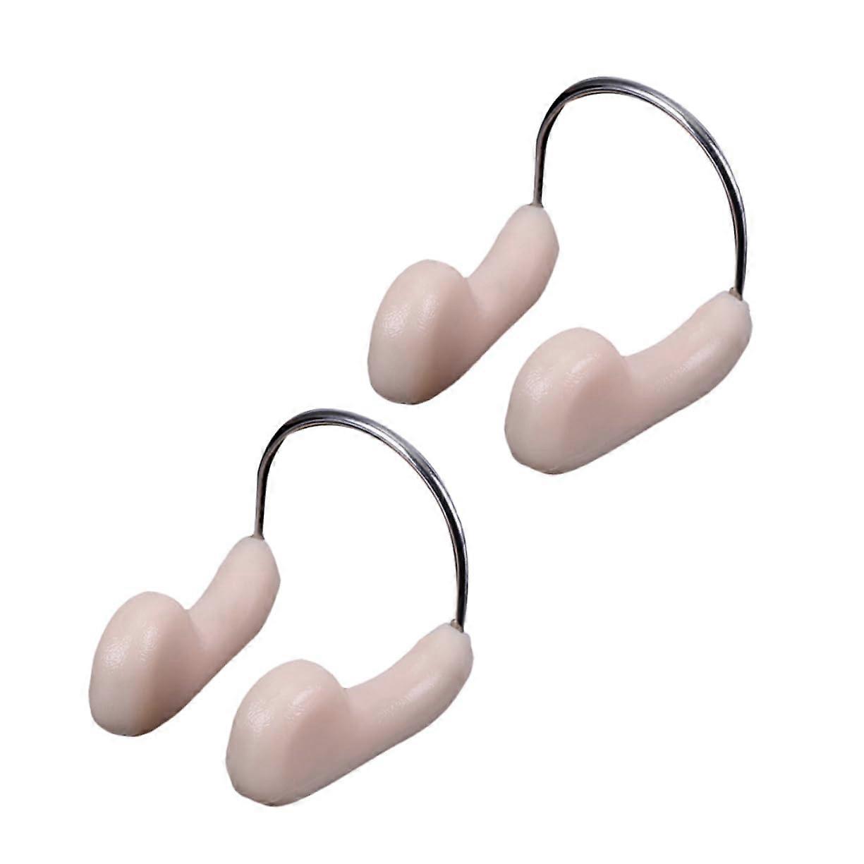 Metal Nose Plugs for Swimming - Pack of 2 Adjustable Nose Clips with Ventilation Slots for Comfortable Fit