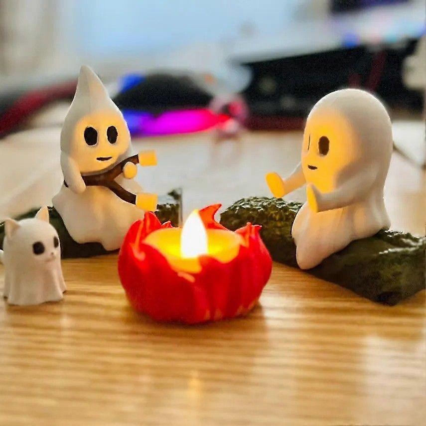 Ghost Campfire Nightlight, Ghost Campfire Flickering Nightlight, Campfire Flame Halloween Nightlight, Ghost Campfire Gathering