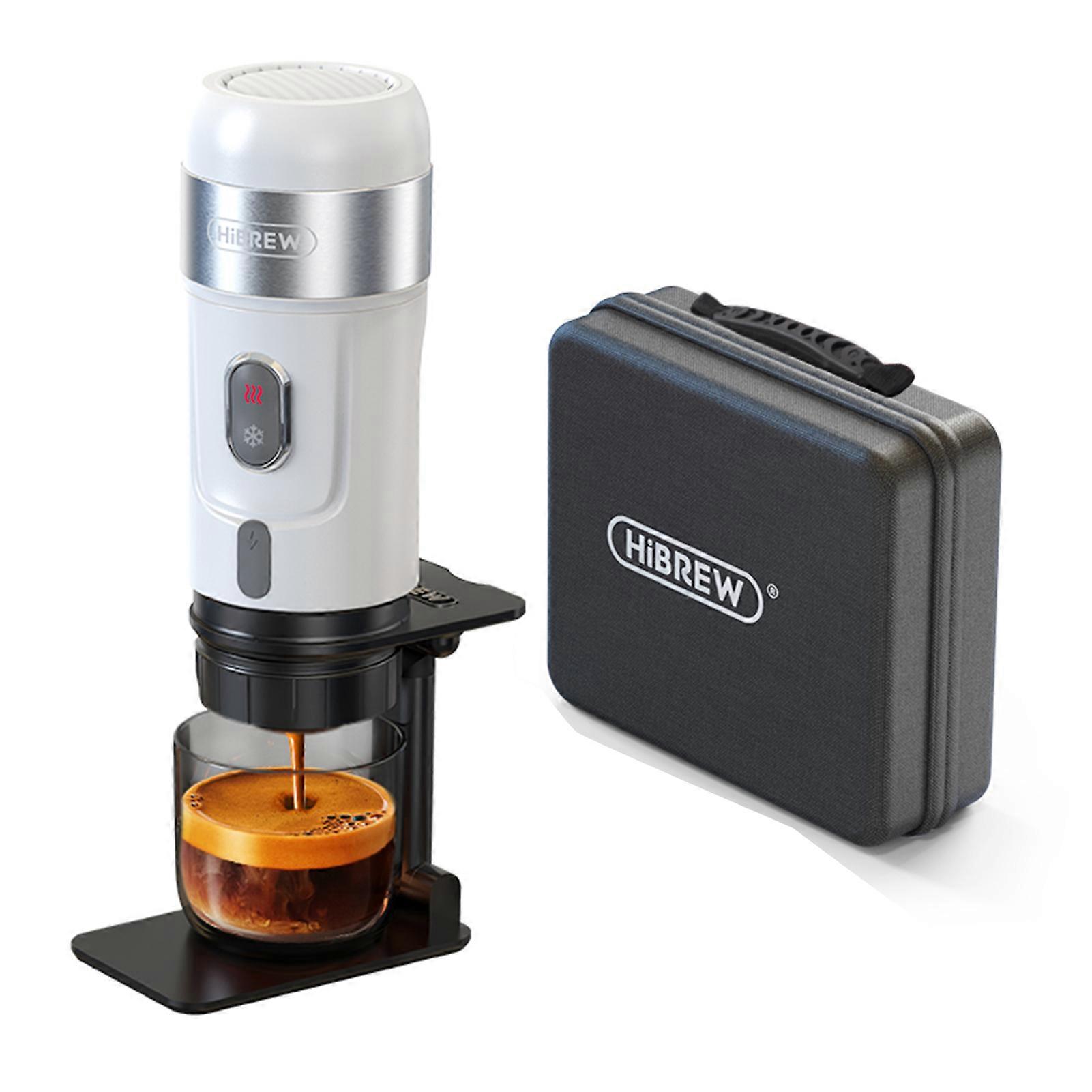 HiBREW Portable Coffee Machine for Car and Home 3 in 1 Electric Coffee Maker Work With DG/NES Capsule and Ground Coffee 15Bar Mini Cold Brew and Heat