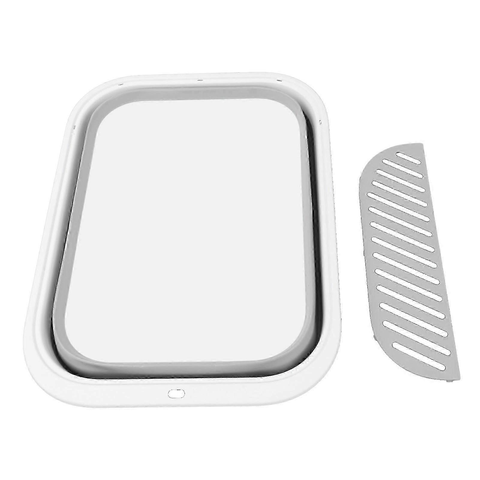 Collapsible Cat Litter Box with Baffle & Scoop - Grey Home Tray