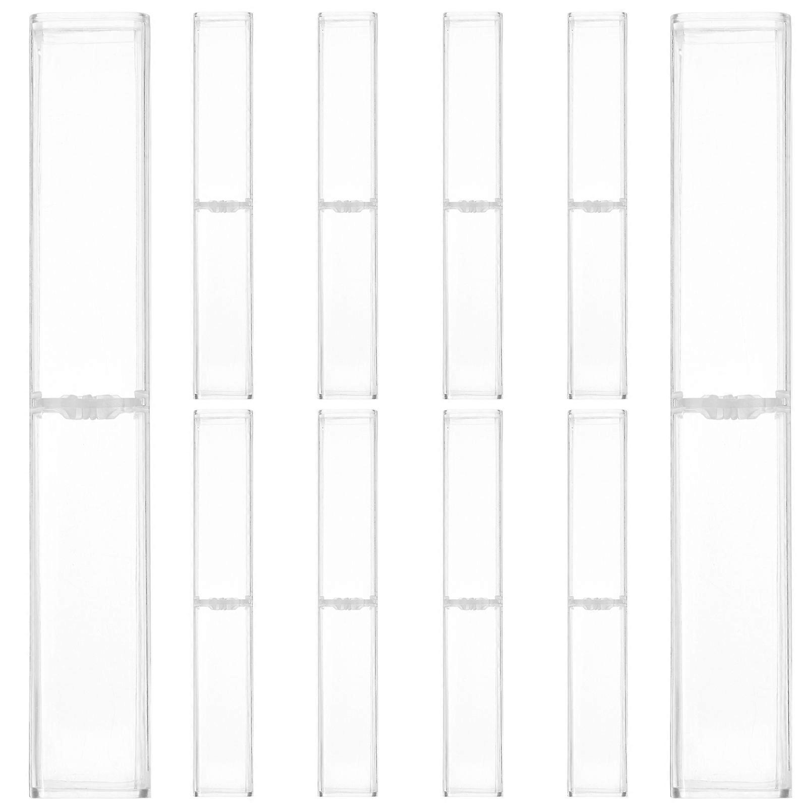 Transparent Plastic Pen Case for School Durable Multifunctional with Fixed Ring Design 10Pcs