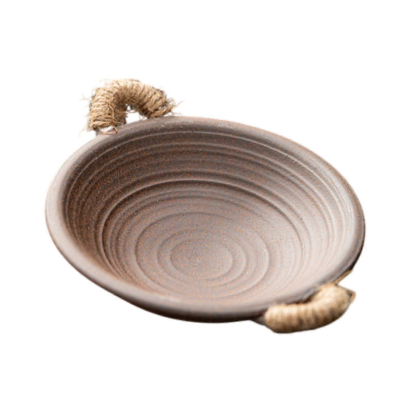Ceramic Tea Dish Utility for Indoor Use, Wedding or Bedroom Decor, Featuring Rattan Handle for a Beautiful Tea Ceremony Experience