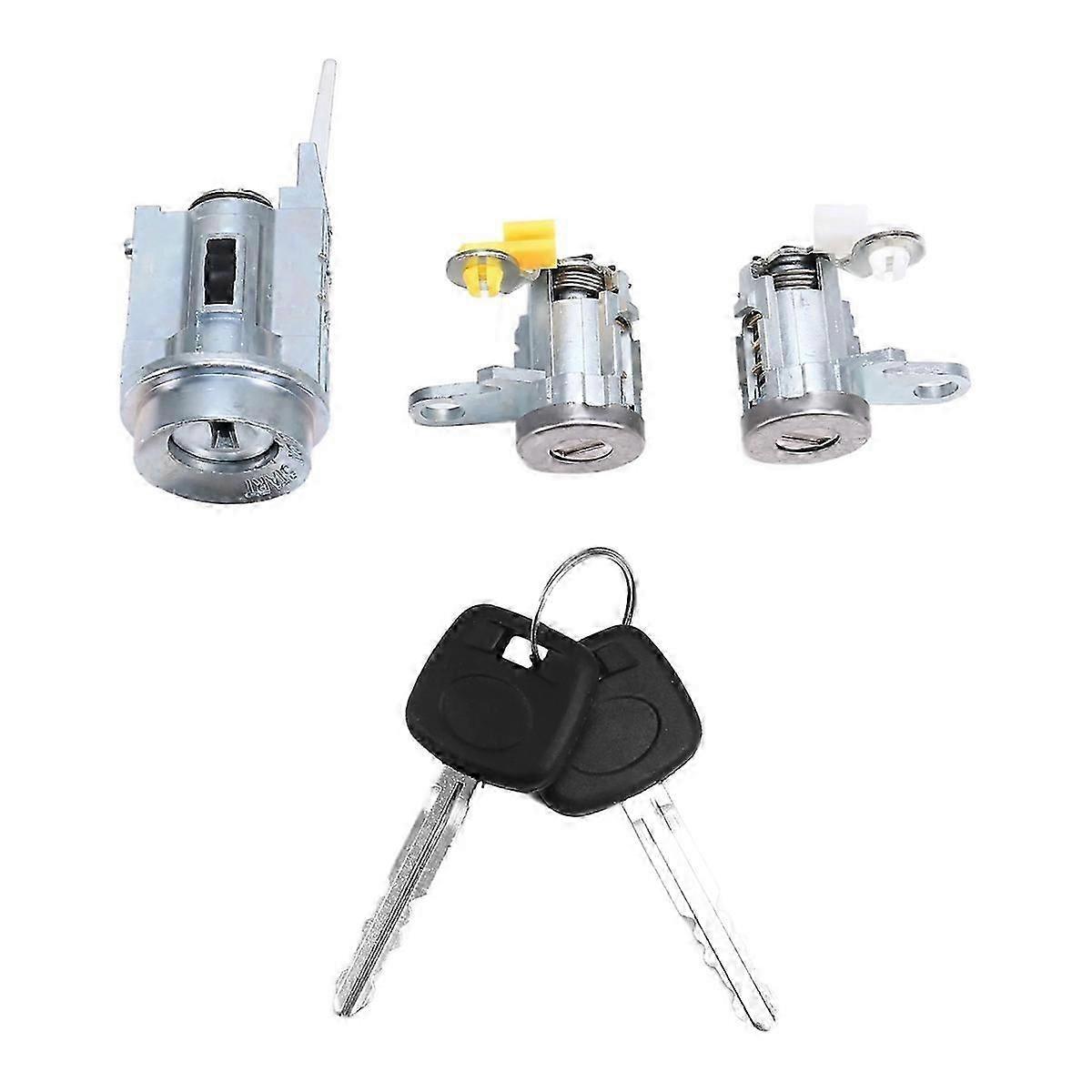 2 Keys Set Car Door Lock Key Ignition Lock Cylinder for 1995 - 2004 (69051 - 35070, 69051 - 04020, 69005 - 35840)